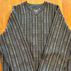 Jhane Barnes Vintage V Neck Sweater Wool Blend Long Sleeve Pullover